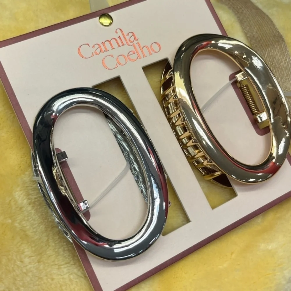 🩶▪️ Camila Coelho ▪️beautiful  Golden and Silver Tone Metal Hair Claw Clip